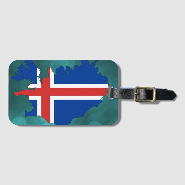 Islandlandflagga Bagagebricka (Framsida horisontal)