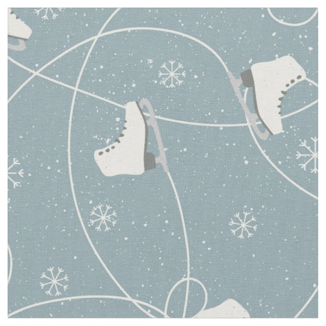 Isländor Snöflingor Isbanor Blå Grå Tyg (Närbild)