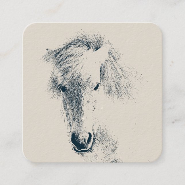 Islandpferd Fyrkantigt Visitkort (Framsida)