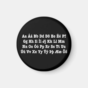 Islands Alphabet [Íslenska Stafrófið] Magnet