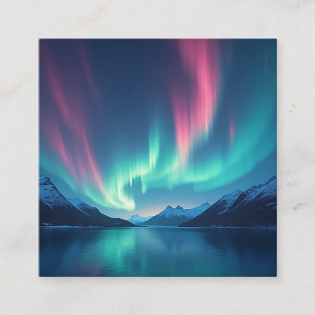 Islands Aurora Fyrkantigt Visitkort (Framsida)