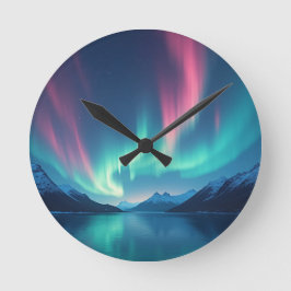 Islands Aurora Rund Klocka