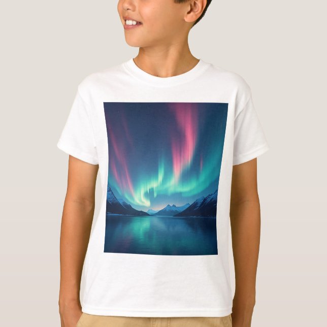 Islands Aurora T Shirt (Framsida)