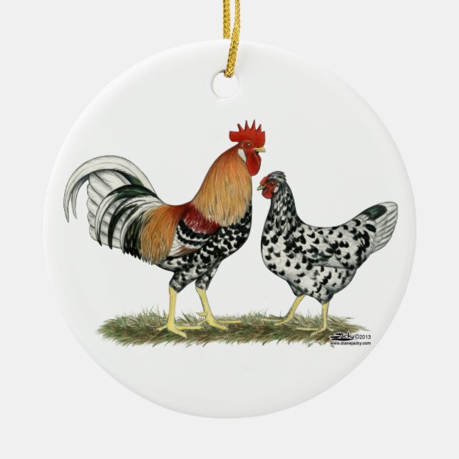 Islands Chickens Julgransprydnad Keramik (Framsidan)