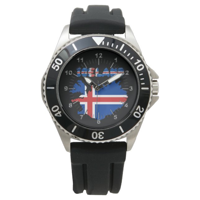 Islands flagga armbandsur (Framsida)