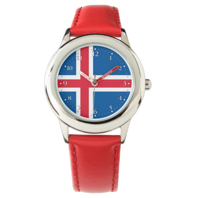 Islands flagga armbandsur (Framsida)