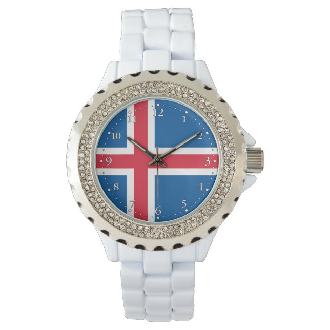 Islands flagga armbandsur (Framsida)