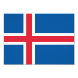 Islands flagga fototryck