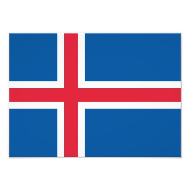 Islands flagga fototryck (Framsidan)