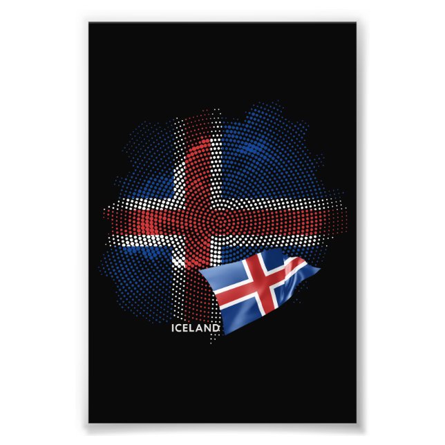 Islands flagga fototryck (Framsidan)