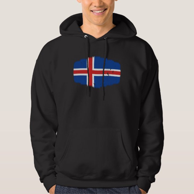 Islands Flagga Hoodie (Framsida)