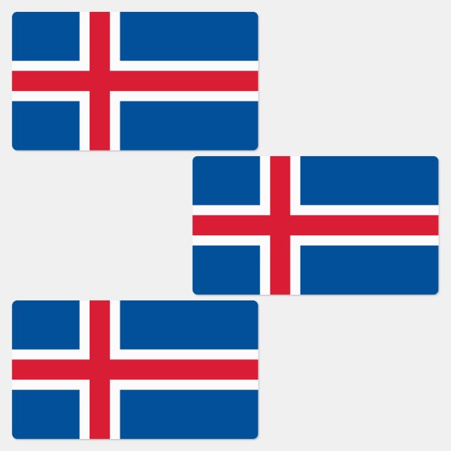 Islands flagga klistermärke (Grupp)
