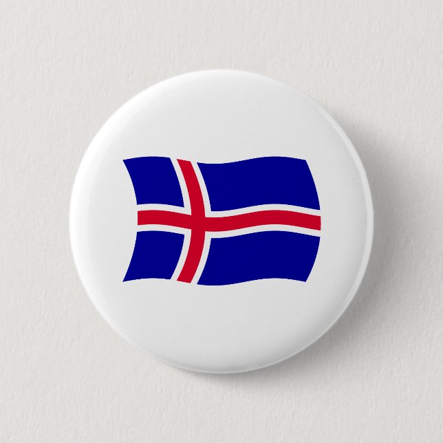 Islands Flagga Knapp (Framsida)