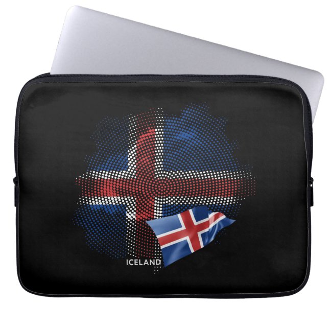 Islands flagga laptop fodral (Framsidan)
