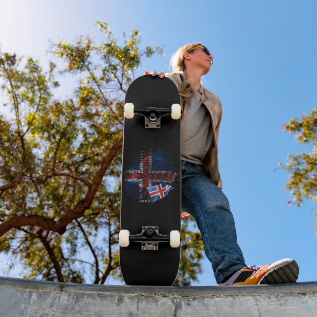Islands flagga mini skateboard bräda 18,5 cm (Utomhus 1)