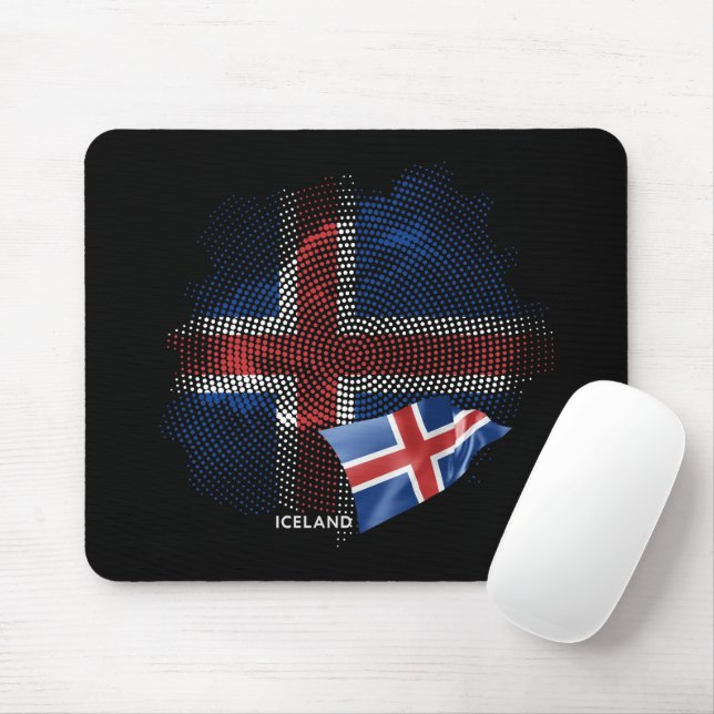 Islands flagga musmatta (Med mus)