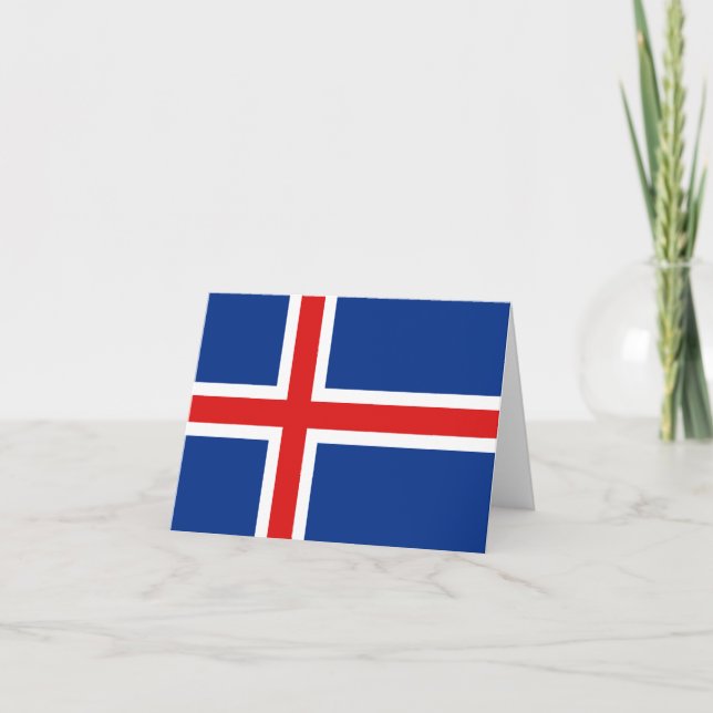Islands flagga notkort kort (Framsida)