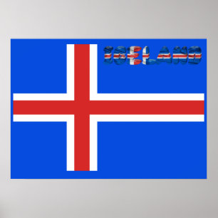 Islands flagga poster