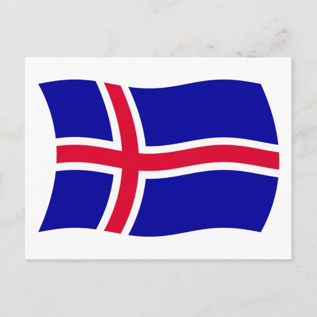 Islands Flagga Postkort Vykort (Framsida)