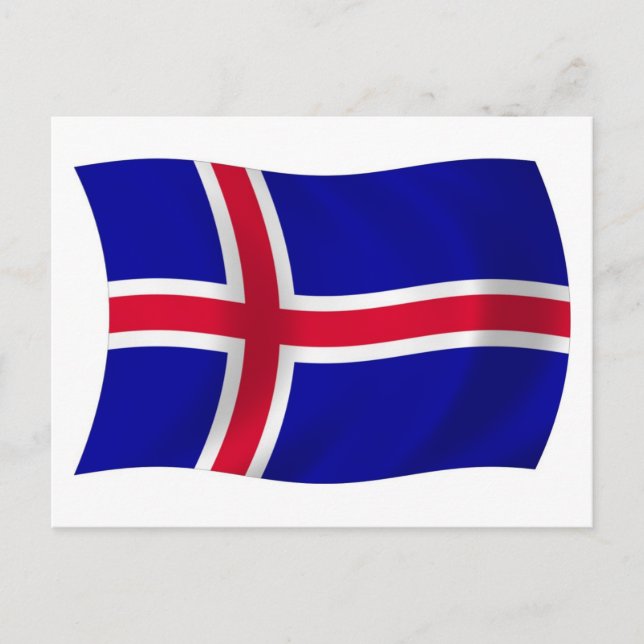 Islands Flagga Postkort Vykort (Framsida)