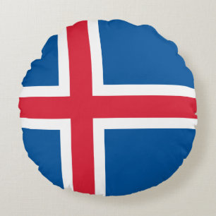 Islands flagga rund kudde