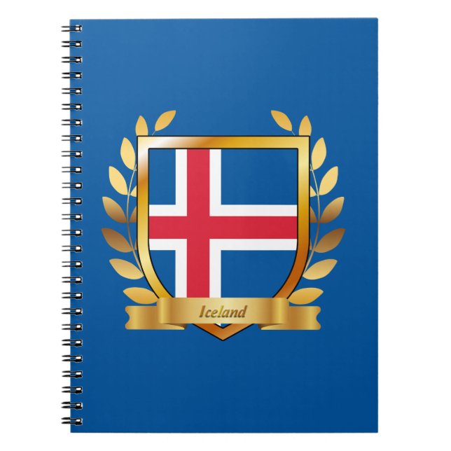 Islands flagga sköld anteckningsbok (Framsidan)