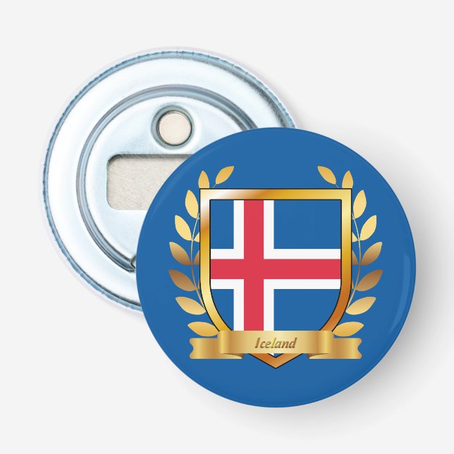 Islands flagga sköld flasköppnare (Framsidan)