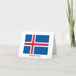 Islands flagga tack kort