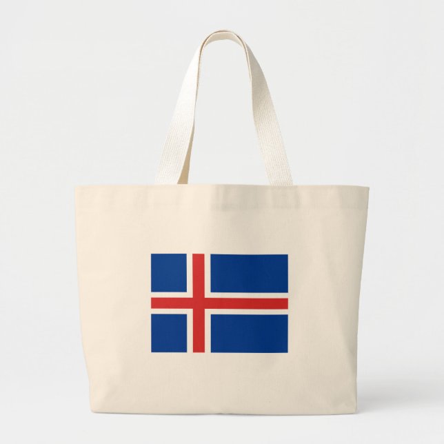 Islands Flagga Tote Jumbo Tygkasse (Framsidan)