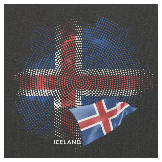 Islands flagga tyg (Närbild)