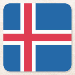 Islands flagga underlägg papper kvadrat