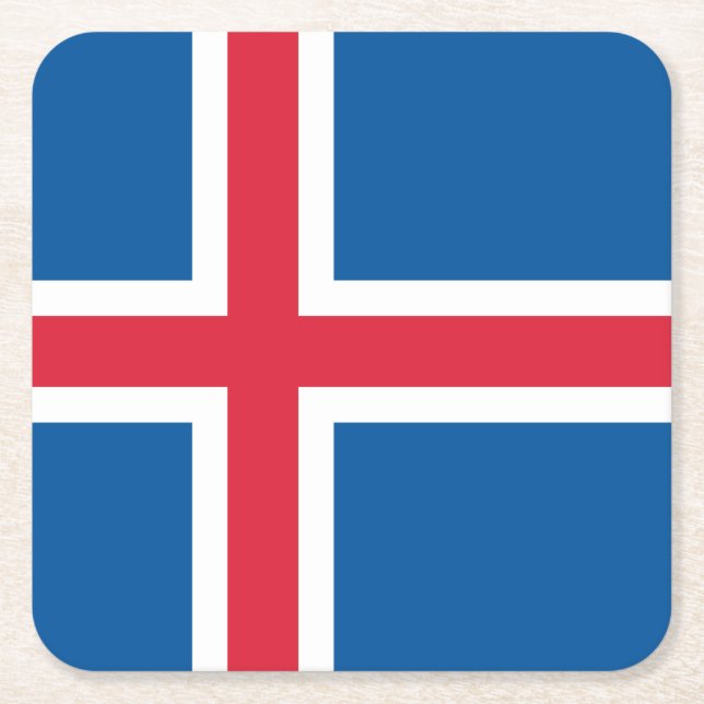 Islands flagga underlägg papper kvadrat (Framsidan)