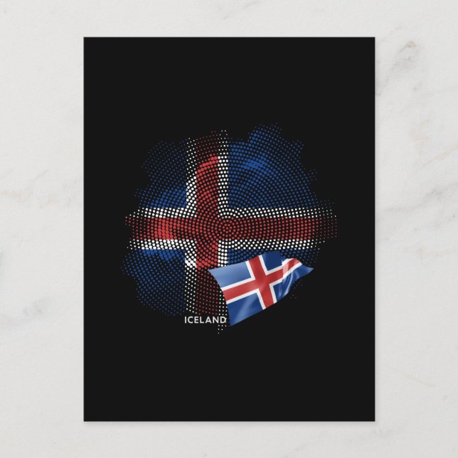 Islands flagga vykort (Framsida)