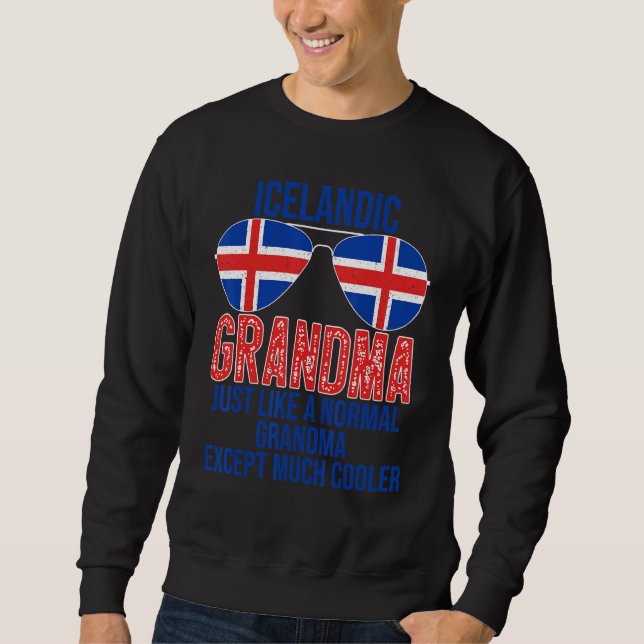 Islands Grandma Island Flagga Sunglasses Mor Lång Ärmad Tröja (Framsida)