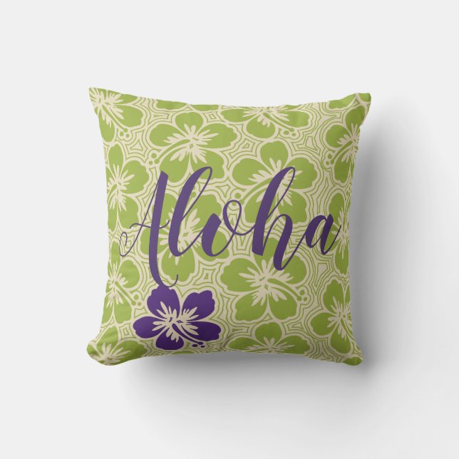 Islands Hibiskus Hawaiianska Reversibel Aloha Kudde (Framsida)