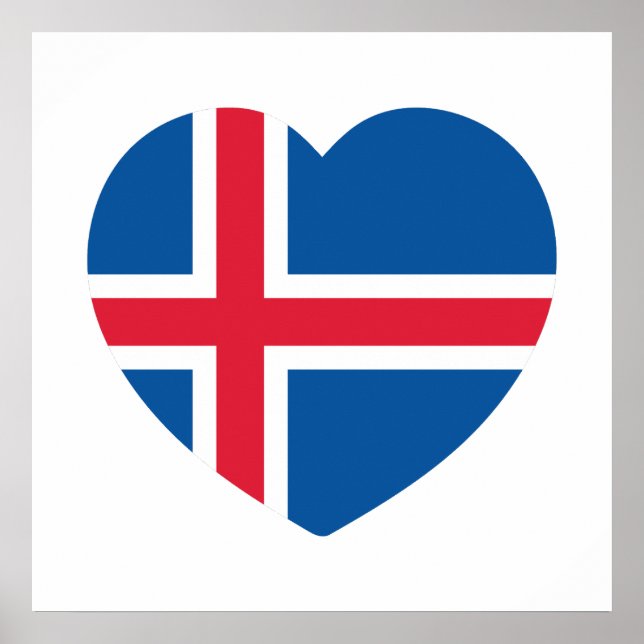Islands hjärtaflagga poster (Framsidan)