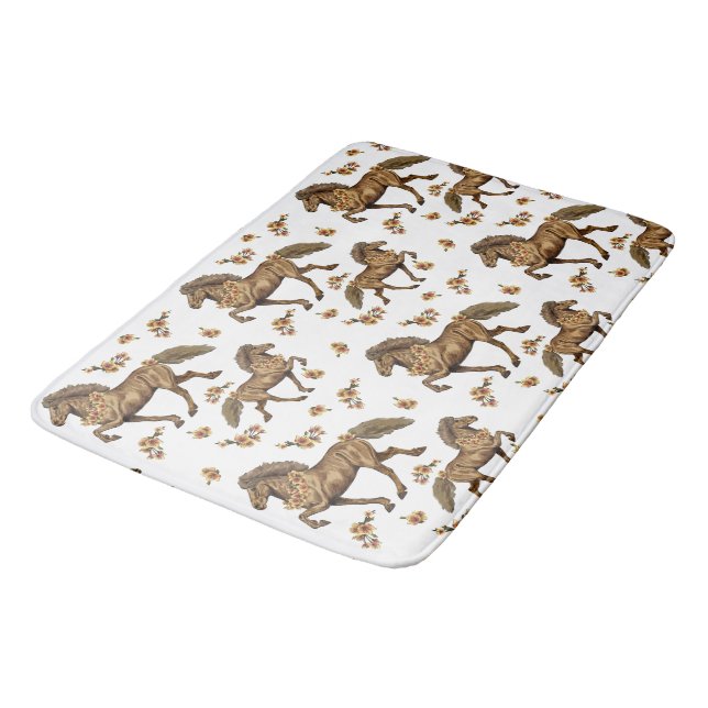 Islands Horse and Flowers 1930-talet Badrumsmatta (Vinklad)