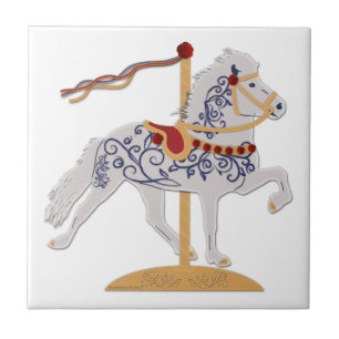 Islands Horse Ro Rulla Carousel Kakelplatta