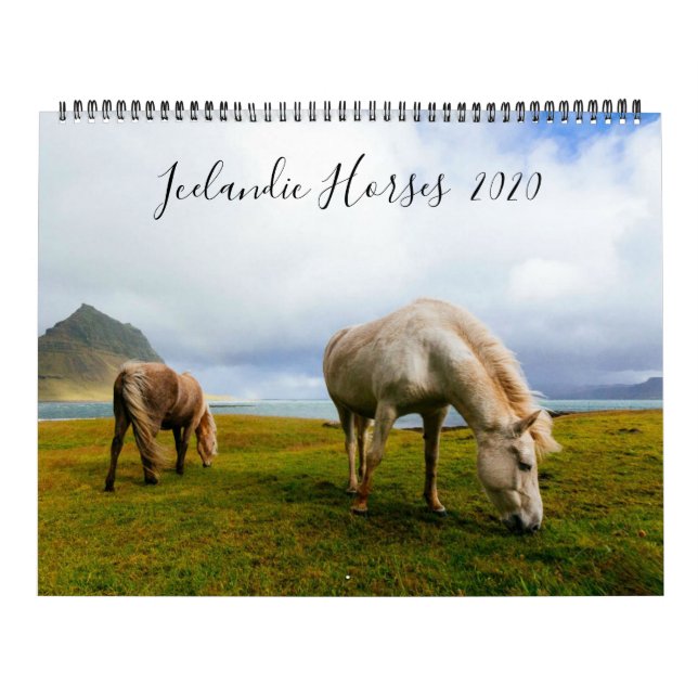 Islands Horses Wildlife Photography Anpassningsbar Kalender (Omslag)