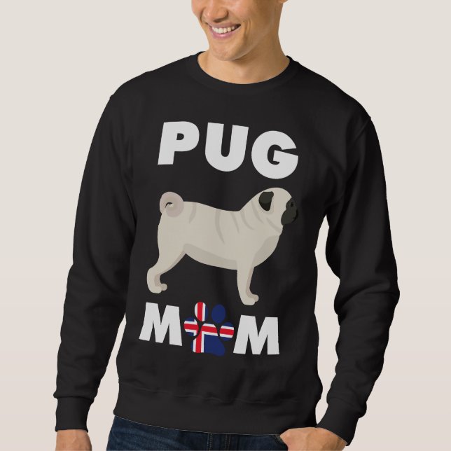 Islands Hund Pug Mamma Essential T-Shirt 818 Lång Ärmad Tröja (Framsida)