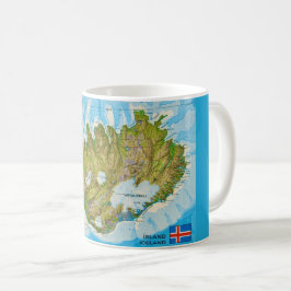 Islands karta vykort kaffemugg