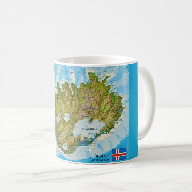Islands karta vykort kaffemugg (Framsida höger)