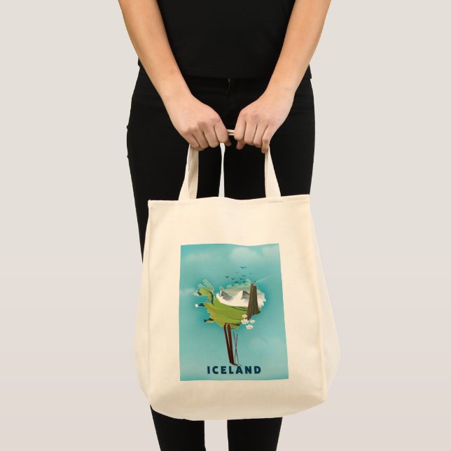 Islands kartillustration resaffisch. tygkasse (Framsida (produkt))