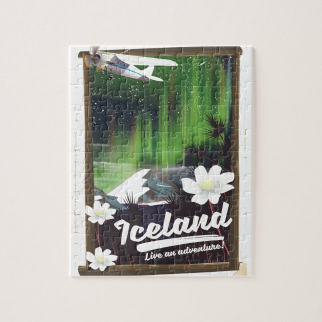 Islands landskap vintage reserklipp pussel (Vertikal)