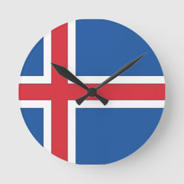 Islands nationalflagga rund klocka