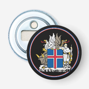Islands öppnare Flagga Flaska, Islandet Emblem Par