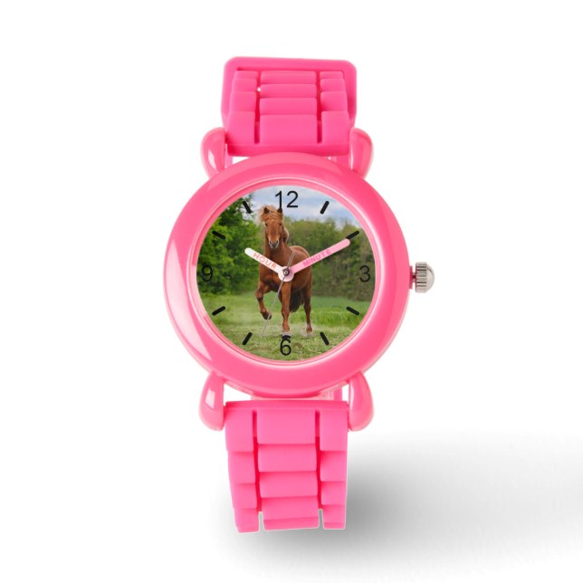Islands Pony Tölt Funny Horse Lovers fjärrskylt Armbandsur (Framsida)