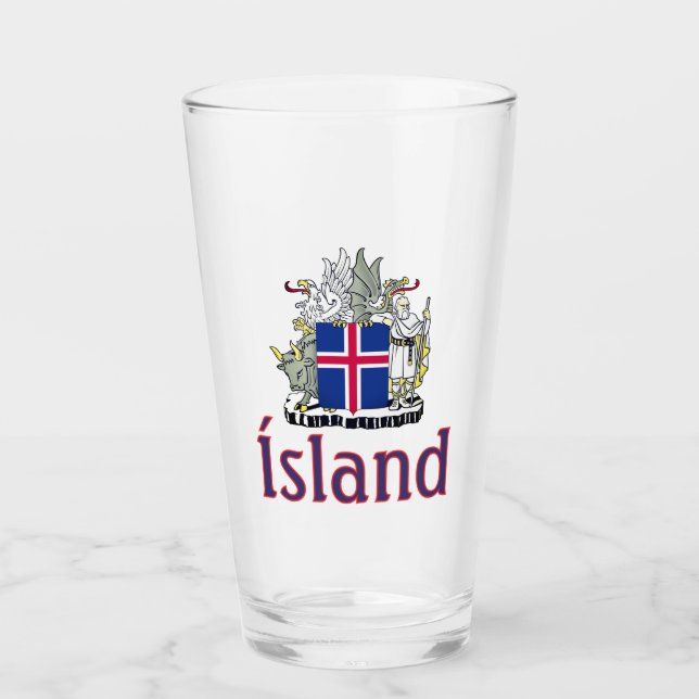 Islands statsvapen glaskopp (Framsida)