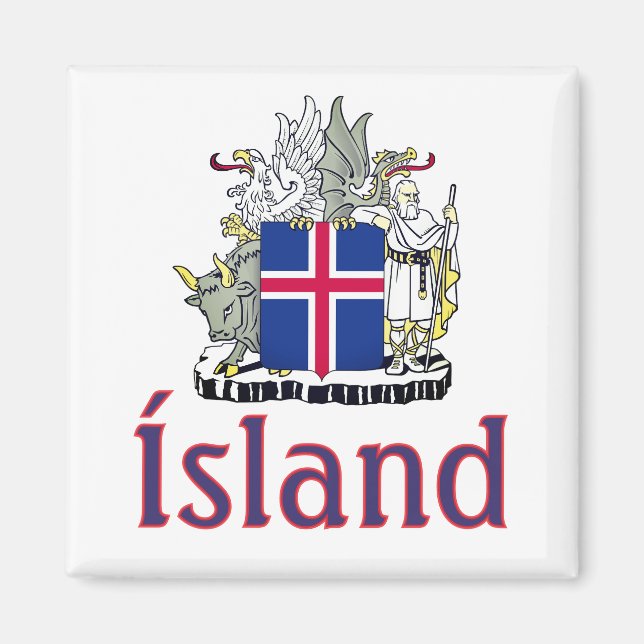 Islands statsvapen magnet (Framsidan)