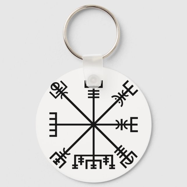 Islands Vegvisir Protection Staves Sigil Nyckelring (Framsida)